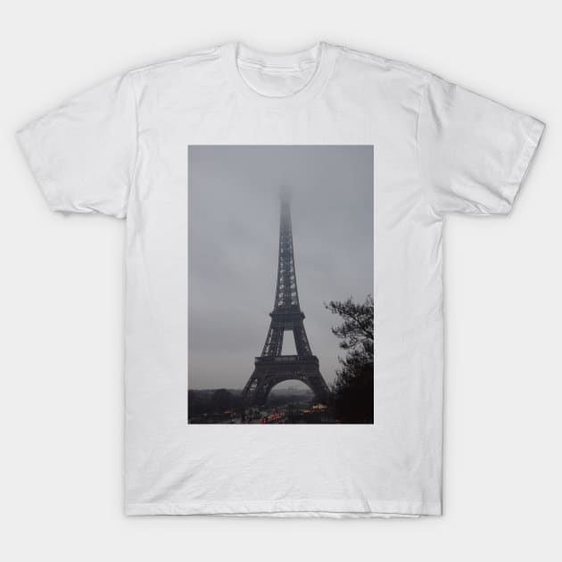 Mist at the Top of the Eiffel Tower T-Shirt by golan22may